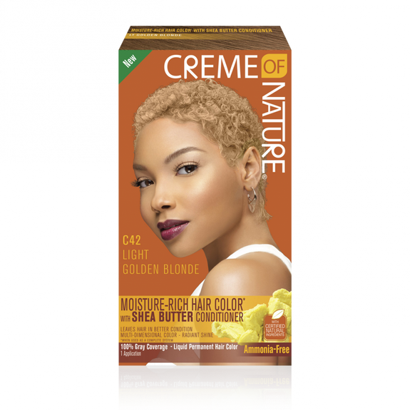 CREME OF NATURE  Moisture-Rich Hair Color* with Shea Butter Conditioner C42 Light Golden Blonde