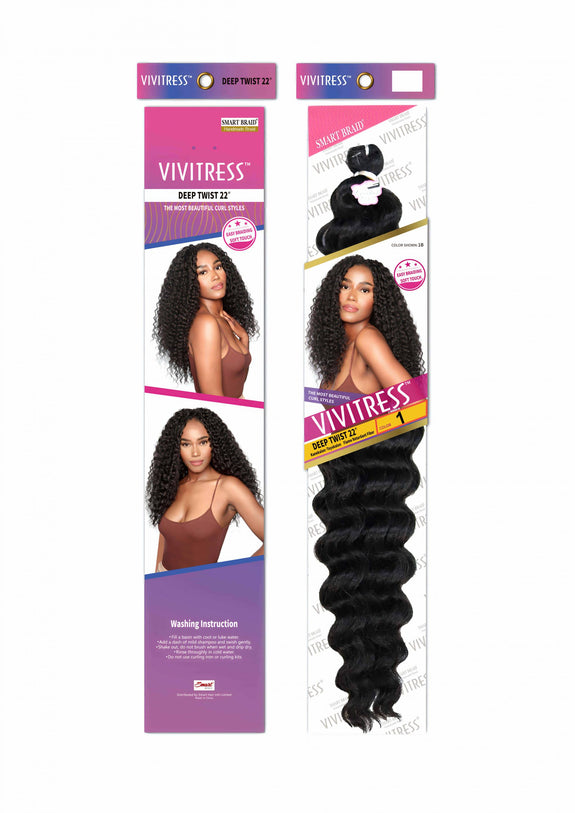 VIVITRESS DEEP TWIST BULK 22” HAIR FOR BRAIDING