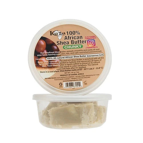 Kuza 100% Pure African Shea Butter, White, Chunky