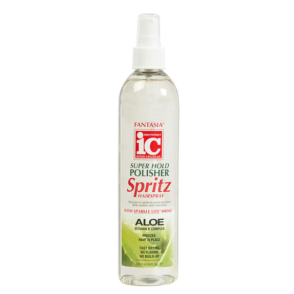 IC FANTASIA ALOE HAIR POLISHER  SUPER HOLD  SPRITZ HAIRSPRAY 10 OZ.