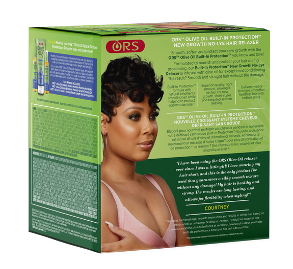 ORS OLIVE OIL BUILT-IN PROTECTION NEW GROWTH NO-LYE HAIR RELAXER - NORMAL STRENGTH