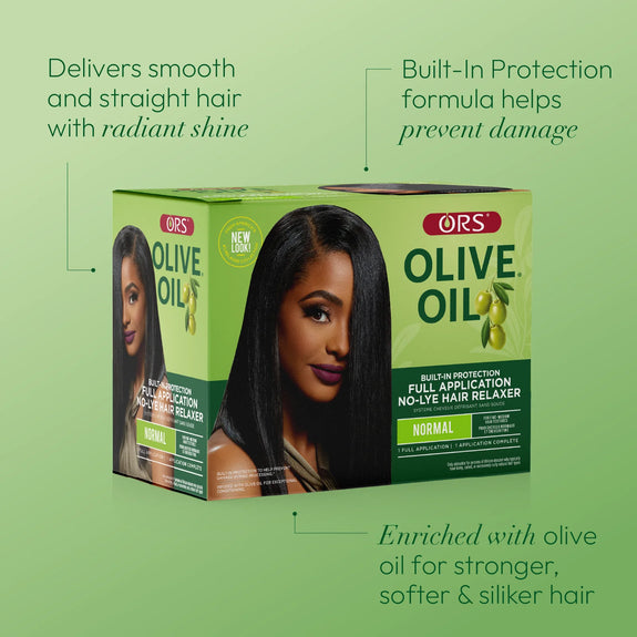 ORS OLIVE OIL BUILT IN PROTECTION NO-LYE RELAXER  1 APPLICATION KIT NORMAL STRENGTH