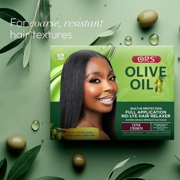 ORS OLIVE OIL BUILT IN PROTECTION NO-LYE RELAXER  1 APPLICATION KIT EXTRA STRENGTH