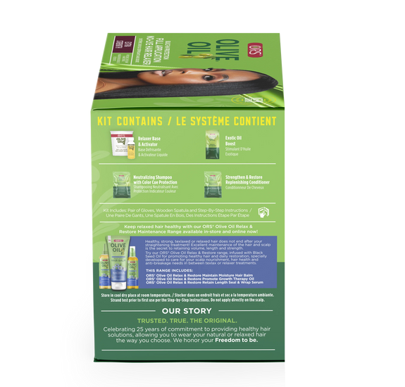 ORS OLIVE OIL BUILT IN PROTECTION NO-LYE RELAXER  1 APPLICATION KIT EXTRA STRENGTH