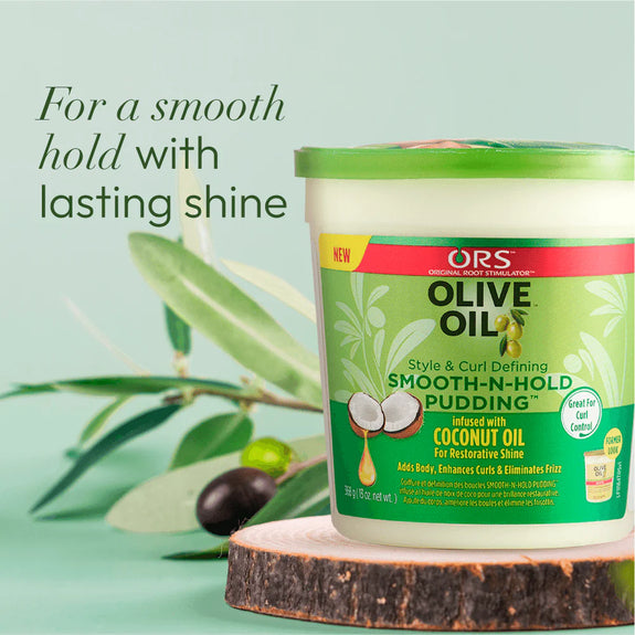 ORS OLIVE OIL STYLE AND CURL SMOOTH-N-HOLD PUDDING-13 OZ
