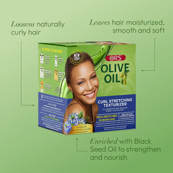 ORS OLIVE OIL CURL STRETCHING TEXTURIZER KIT WITH THE POWER OF EXOTIC OILS - ALL TEXTURES