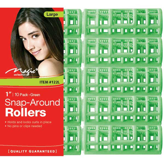 Magic Collection  - 1" Snap-Around Rollers 10PCs Large GREEN