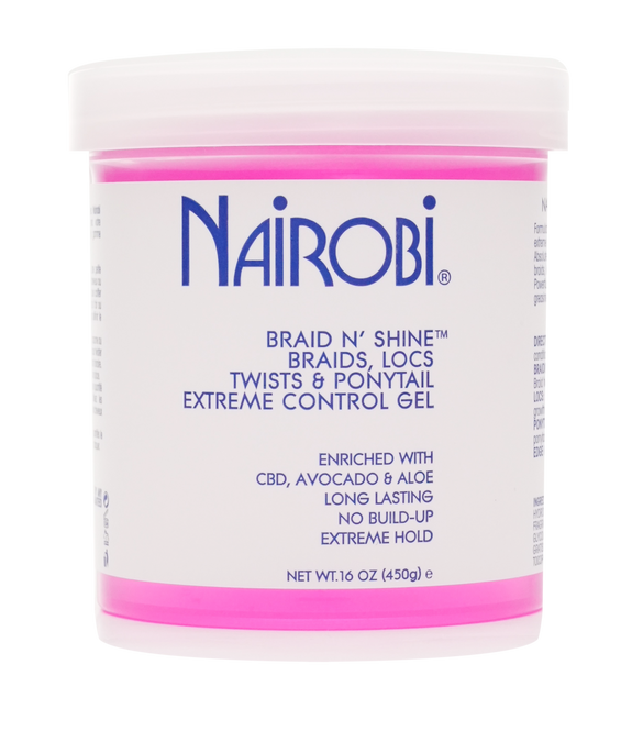 NAIROBI PROFESSIONAL Braid n' Shine™ Braids, Locs Twist & Ponytail Extreme Control Gel