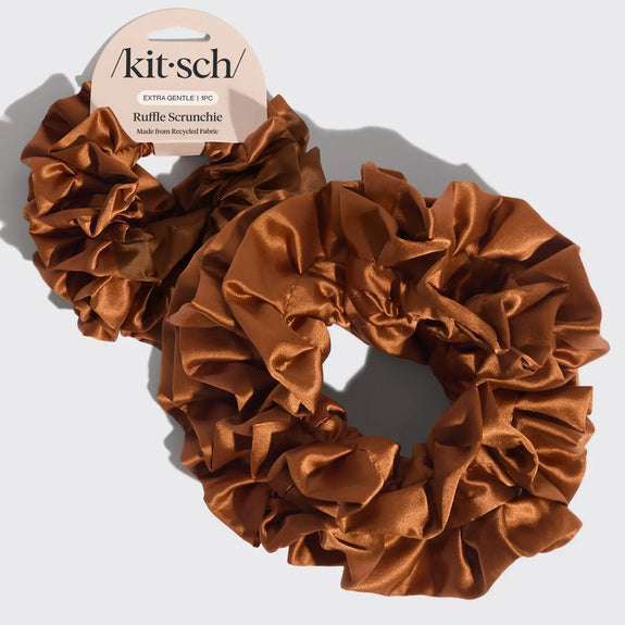 KITSCH Camel Ruffle Scrunchie