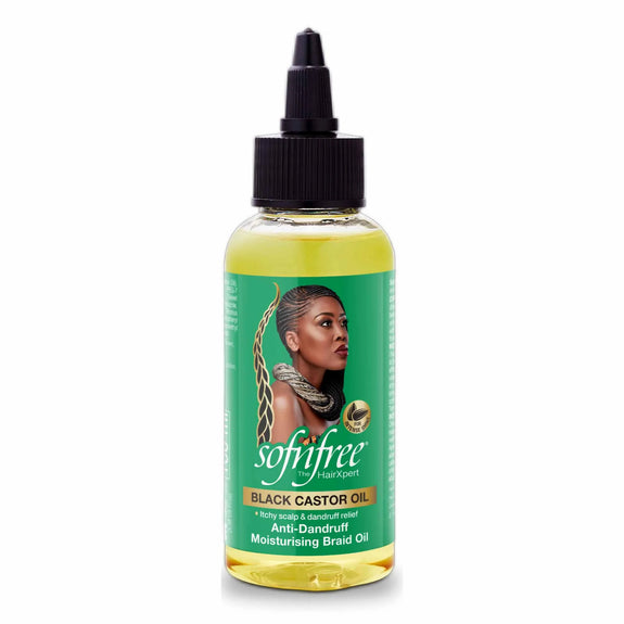 SOF'N'FREE Anti-dandruff Moisturising Braid Oil 100ml - Black Castor Oil