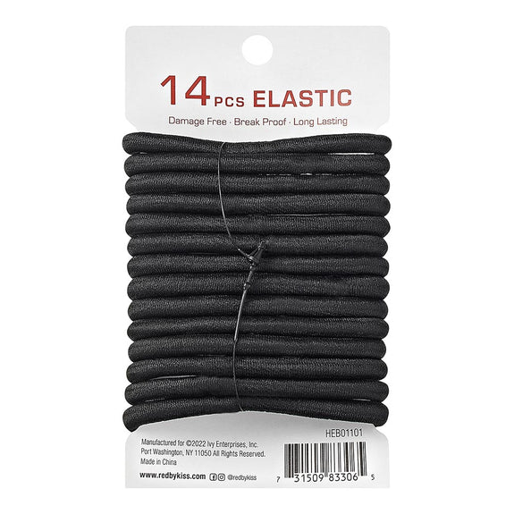 RED BY KISS Elastic Hair Band 5mm (14ct) Black