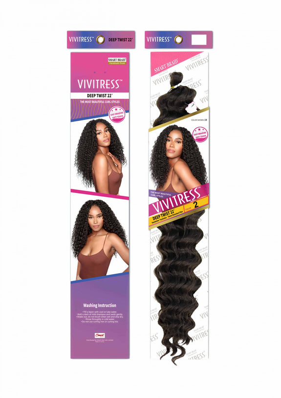 VIVITRESS DEEP TWIST BULK 22” HAIR FOR BRAIDING