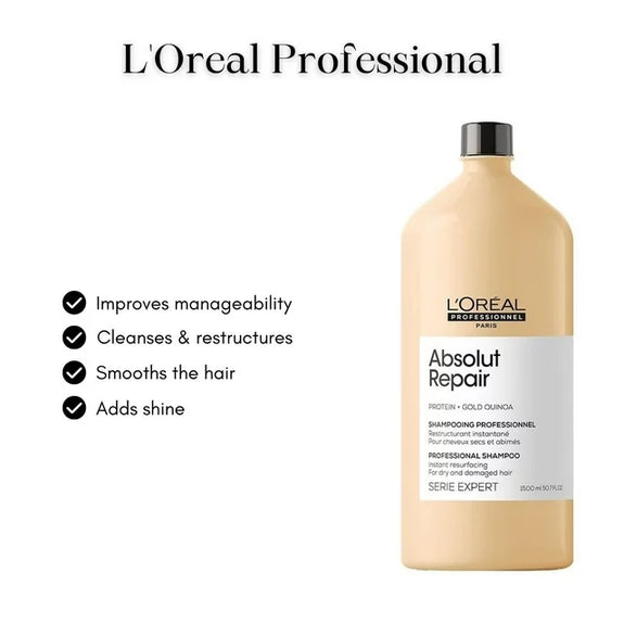 L'ORÉAL PROFESSIONNEL SERIE EXPERT SET ABSOLUT REPAIR SHAMPOO 1500ml ABSOLUT REPAIR CONDITIONER 750ML