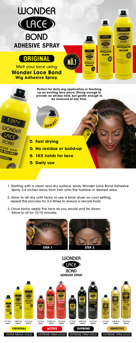 EBIN WONDER LACE BOND WIG ADHESIVE SPRAY - EXTRA MEGA HOLD