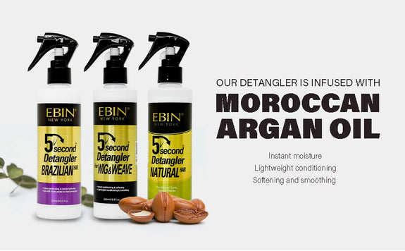 EBIN 5 SECOND ARGAN OIL NATURAL DETANGLER - 8.5OZ/ 250M