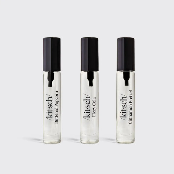 Kitsch Movie Theater Hair Perfume Trio Set - Buttered Popcorn, Fizzy Cola, Cinnamon Pretzel
