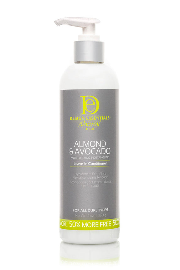 DESIGN ESSENTIALS Almond & Avocado Detangling Leave-In Conditioner -12 OZ