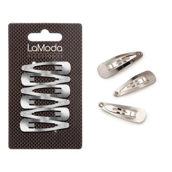 LA MODA SILVER SLEEPIE HAIR CLIPS