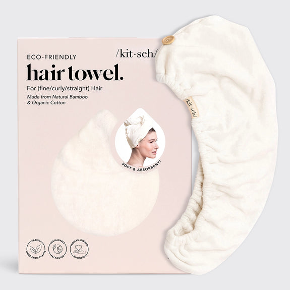 KITSCH Quick Dry Hair ToweL-IVORY