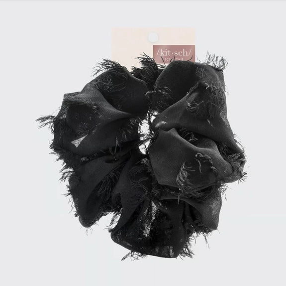 KITSCH Brunch Scrunchie - Frayed Black