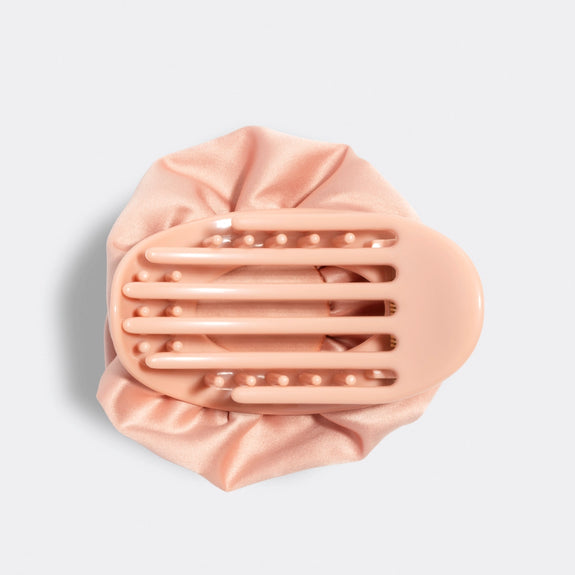 Kitsch Satin Rosette Medium Flat Cloud Clip - Terracotta