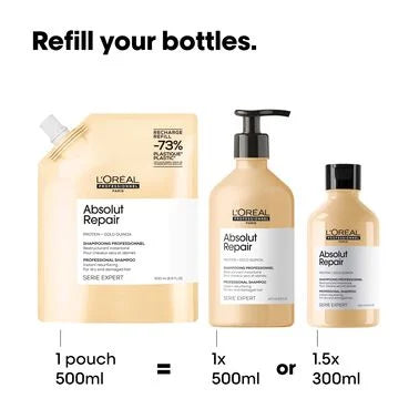 L'ORÉAL PROFESSIONNEL ABSOLUT REPAIR SHAMPOO REFILL 500ML