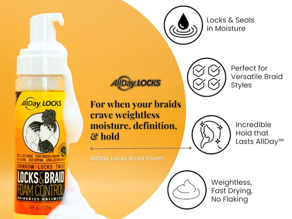 AllDay Locks Locks & Braid Foam Control 8 oz