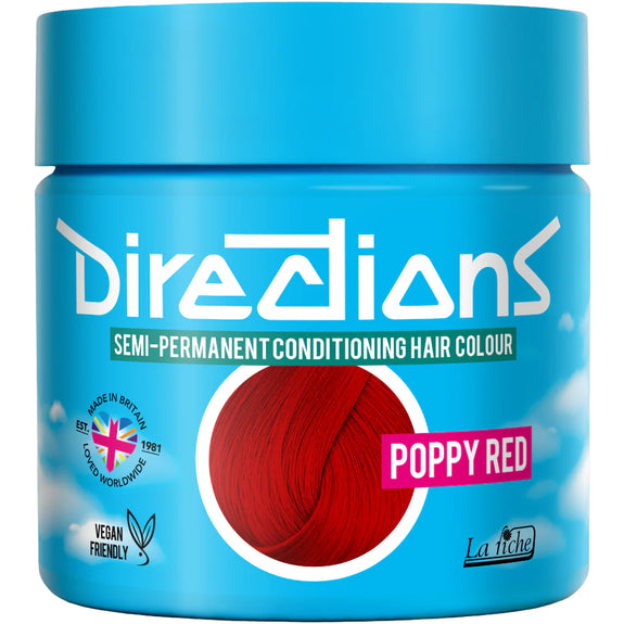 DIRECTIONS Poppy Red Semi-permanent hair colour 100ml