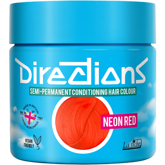DIRECTIONS Neon Red Semi-permanent hair colour 100ml