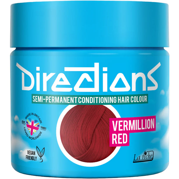 DIRECTIONS Vermillion Red Semi-permanent hair colour 100ml