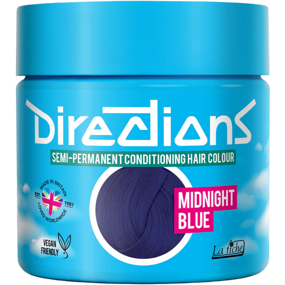 DIRECTIONS Midnight Blue Semi-permanent hair colour 100ml