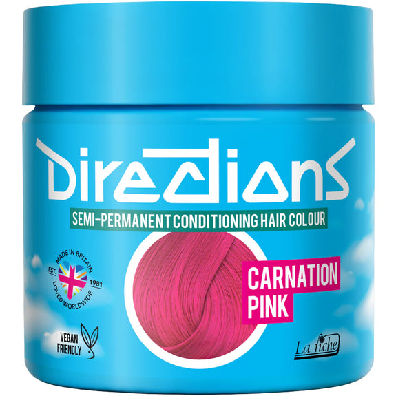 DIRECTIONS Carnation Pink Semi-permanent hair colour 100ml