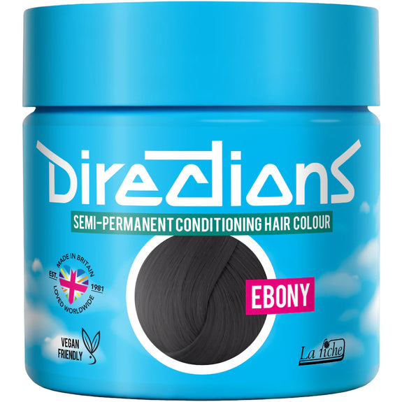DIRECTIONS Ebony Semi-permanent hair colour 100ml