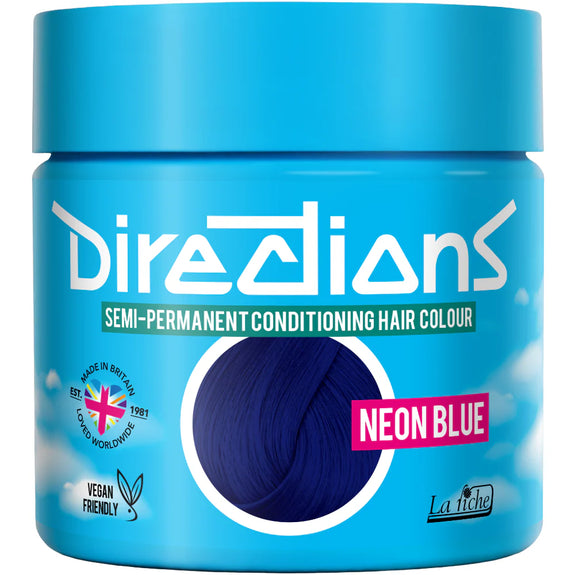 DIRECTIONS Neon Blue Semi-permanent hair colour 100ml
