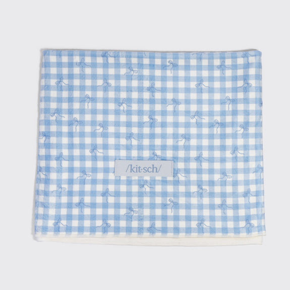 Kitsch Xl Hair Towel Wrap Gingham Blue