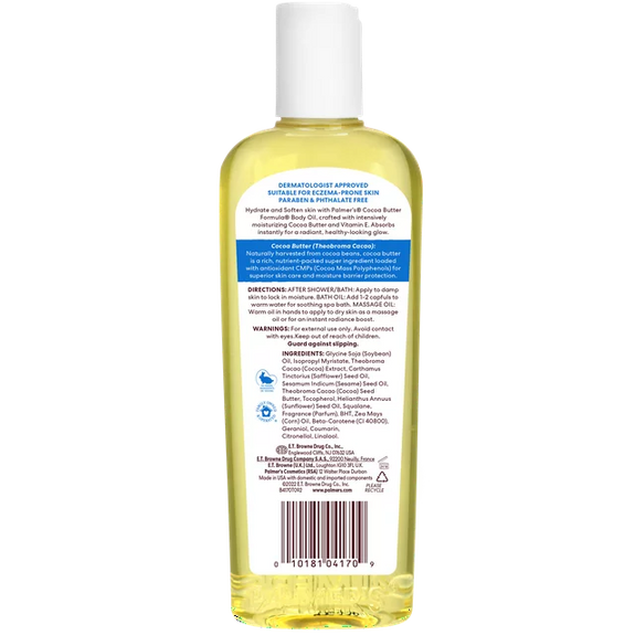 PALMER’S COCOA BUTTER FORMULA Moisturizes Softens Body Oil-8.5 oz