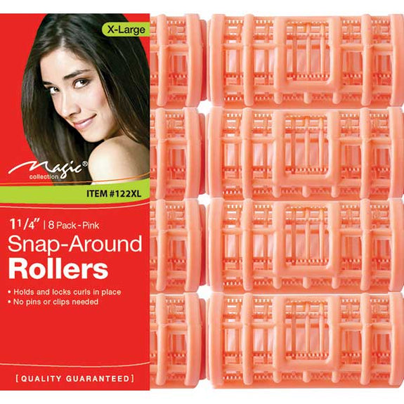 MAGIC COLLECTION - 1 1/4" X-Large Snap-Around Rollers 8PCs PINK