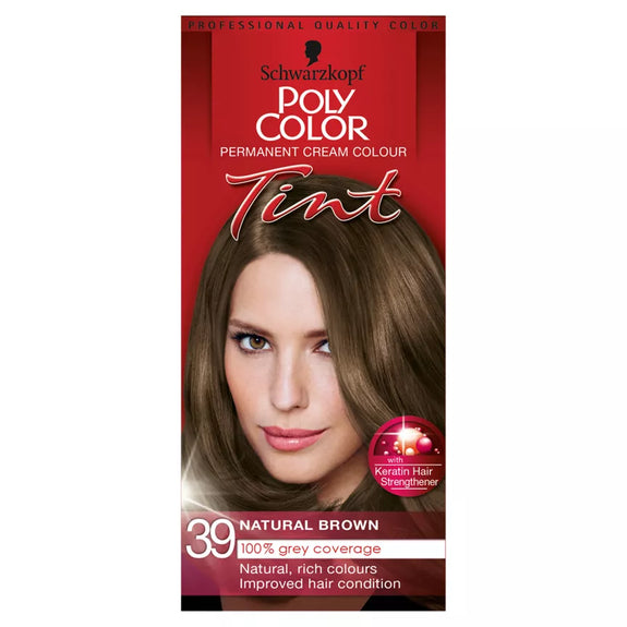 Schwarzkopf Poly Color Permanent Cream Colour Tint Natural Brown 39