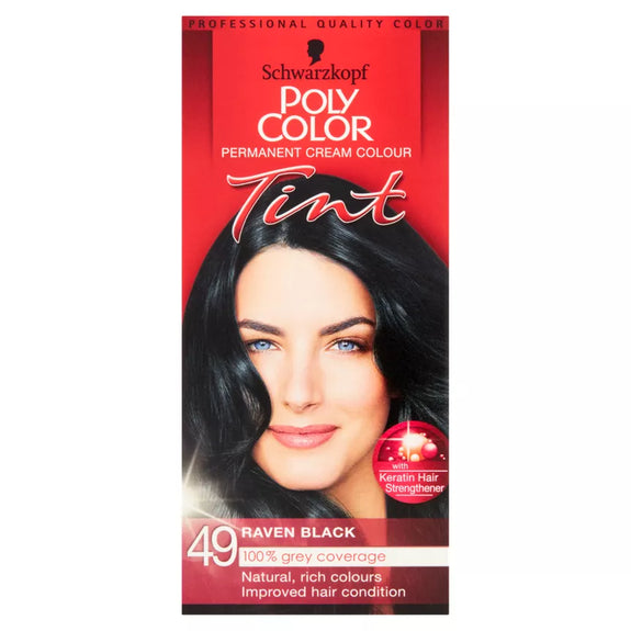 Schwarzkopf Poly Color Permanent Cream Colour Tint Raven Black 49