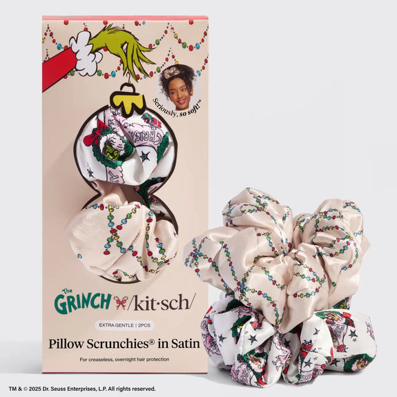 Kitsch The Grinch X Kitsch Satin Pillowscrunchies® in Cindy Lou Who