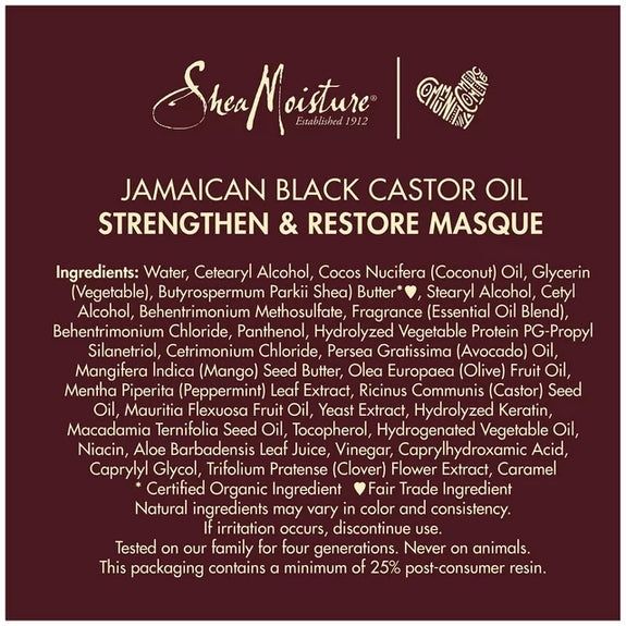 Shea Moisture Jamaican Black Castor Oil Strengthen & Restore Treatment Masque 355ml