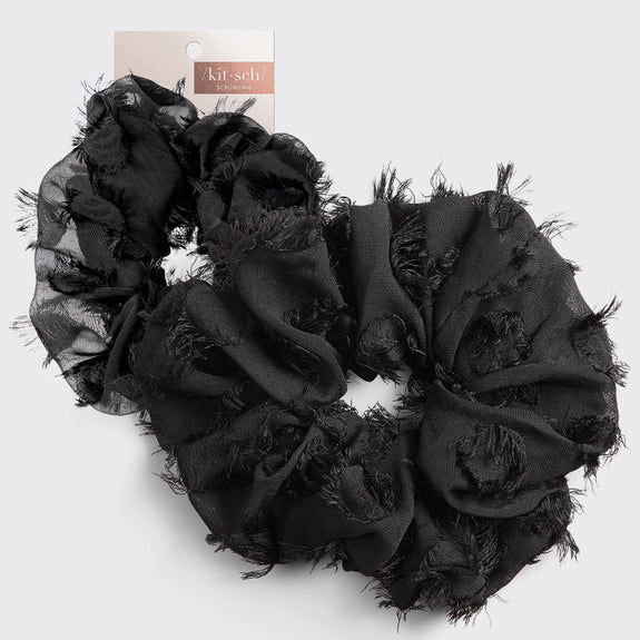 KITSCH Brunch Scrunchie - Frayed Black