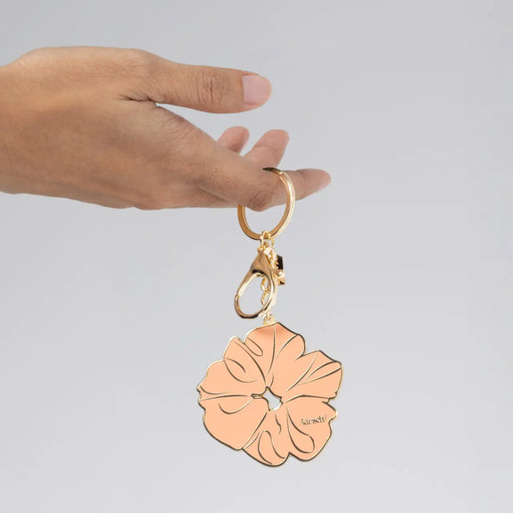 Kitsch Metal Enamel Keychain Scrunchie - Terracotta