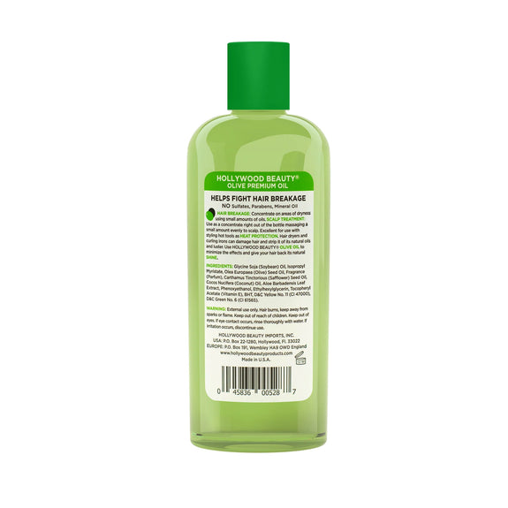 Hollywood Beauty Olive Premium Oil For Hair, Scalp, Skin, And Nails - 8 Oz