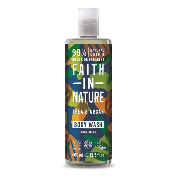 FAITH IN NATURE SHEA AND ARGAN BODYWASH-400ML