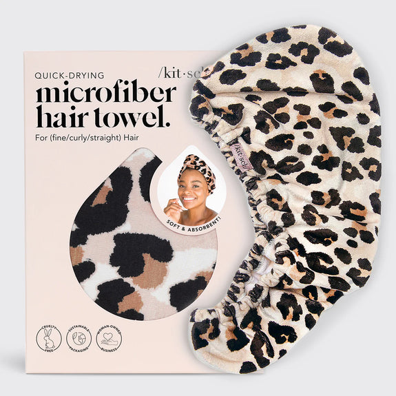 KITSCH Microfiber Hair Towel - Leopard