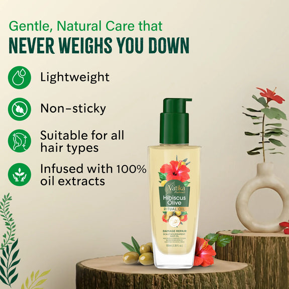 Vatika Naturals Hibiscus Olive Ritual Hair Oil 100ML