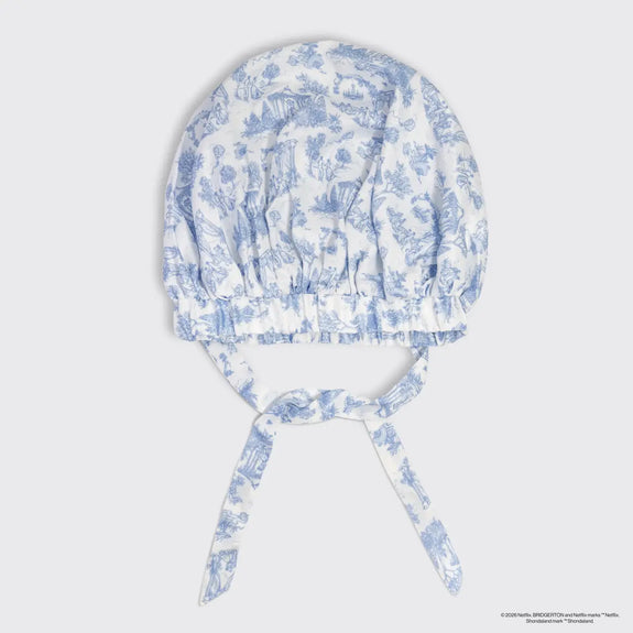 Kitsch Bridgerton X  Breathable Satin Bonnet in Garden Toile