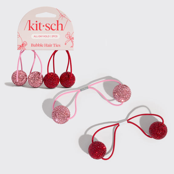 KITSCH Holiday Bubble Hair Ties 2pc Set