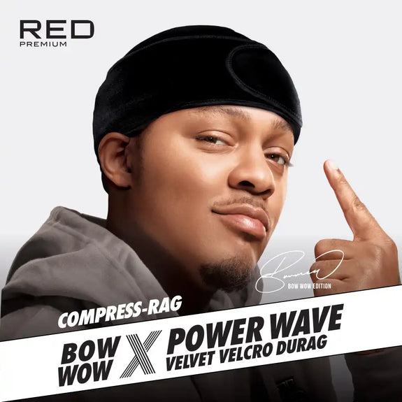 Red by Kiss BOW WOW X Power Wave Velvet Hook and Loop Fastener Compression Rag Black